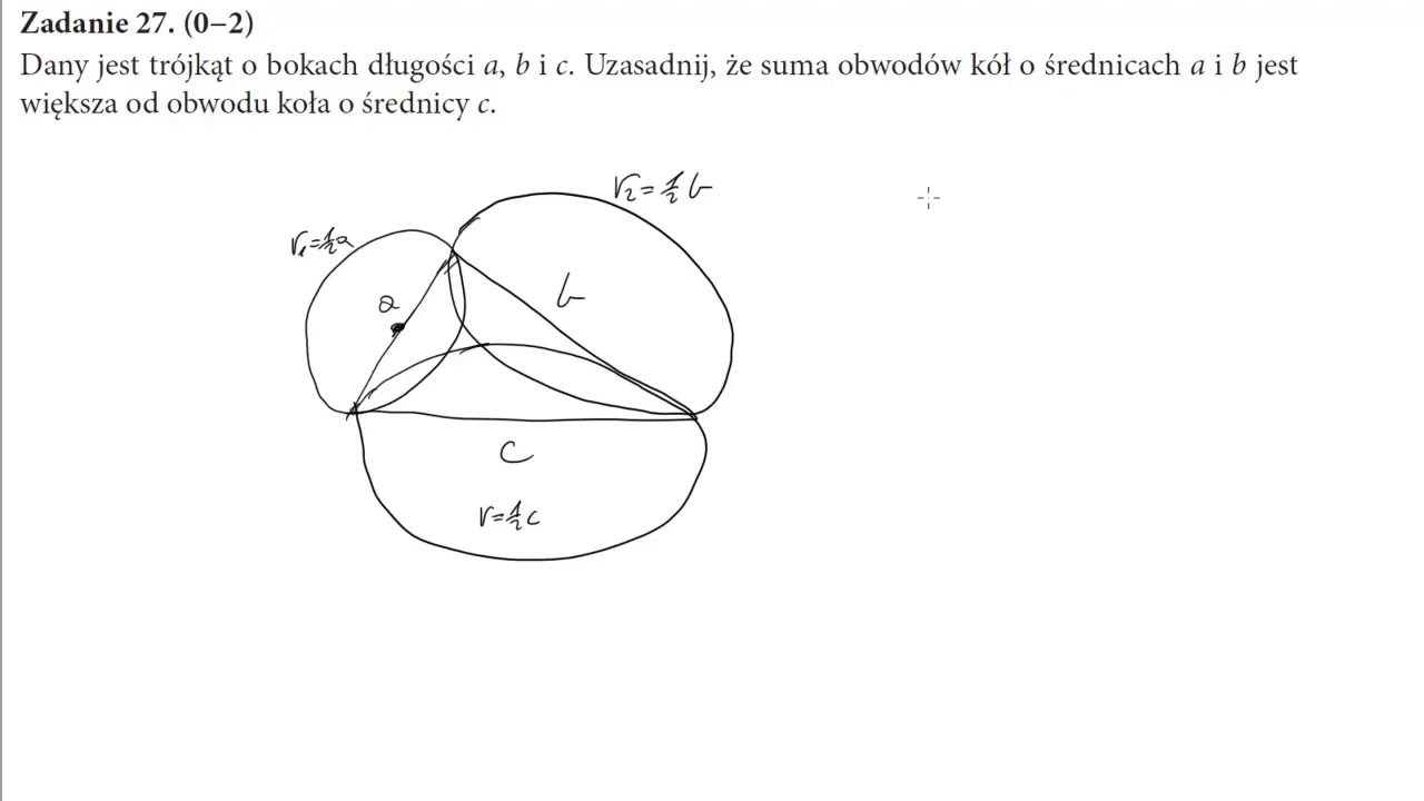 27 Dany Jest Trójkąt O Bokach Długości A, B I C Uzasadnij, że Suma ...