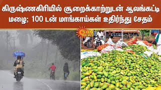 கிருஷ்ணகிரியில் சூறைக்காற்றுடன் ஆலங்கட்டி மழை; 100 டன் மாங்காய்கள் உதிர்ந்து சேதம்