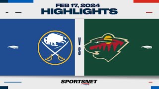 NHL Highlights | Sabres vs. Wild - February 17, 2024
