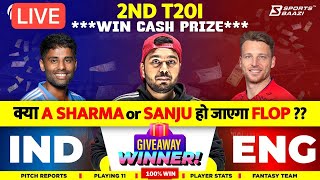 LIVE IND🇮🇳 vs ENG🏴󠁧󠁢󠁥󠁮󠁧󠁿 | 2nd T20i Dream11 Prediction | Dream11 Team | Dream11 Team of Today Match