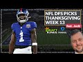 NFL DFS Picks for Thanksgiving! Week 13 Thursday: FanDuel & DraftKings Lineup Advice (& Showdown!)