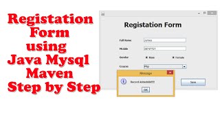 Registration Form using Java Mysql Step by Step