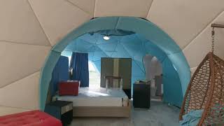 5m+5m+3m dome tent prefab house glamping geodesic dome