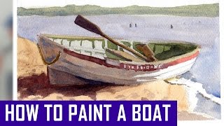 How to Paint a Boat in Watercolor - Watercolor Painting Process (Watercolor Corner #15)