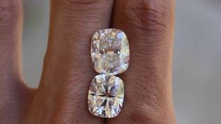 Raven Fine Jewelers 6.50 Carat \u0026 5.00 Carat Elongated Cushion - Crushed Ice VS Brilliant Moissanite