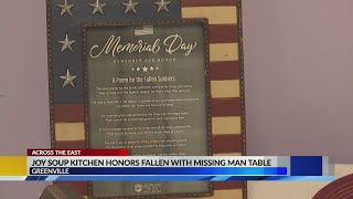 Joy Soup Kitchen holding 'Missing Man Table' for fallen military members