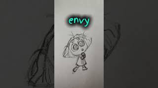 Ennui and Envy from Inside Out 2 #insideout2 #insideout #boredom #envy #ennui #drawing #coloring