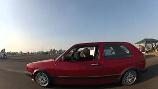 Pacific Waterland VW Car Show 2012 - Red MK2 GTI pulling in BBS Recaro