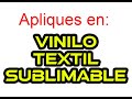 VINILO TEXTIL SUBLIMABLE tipo parches