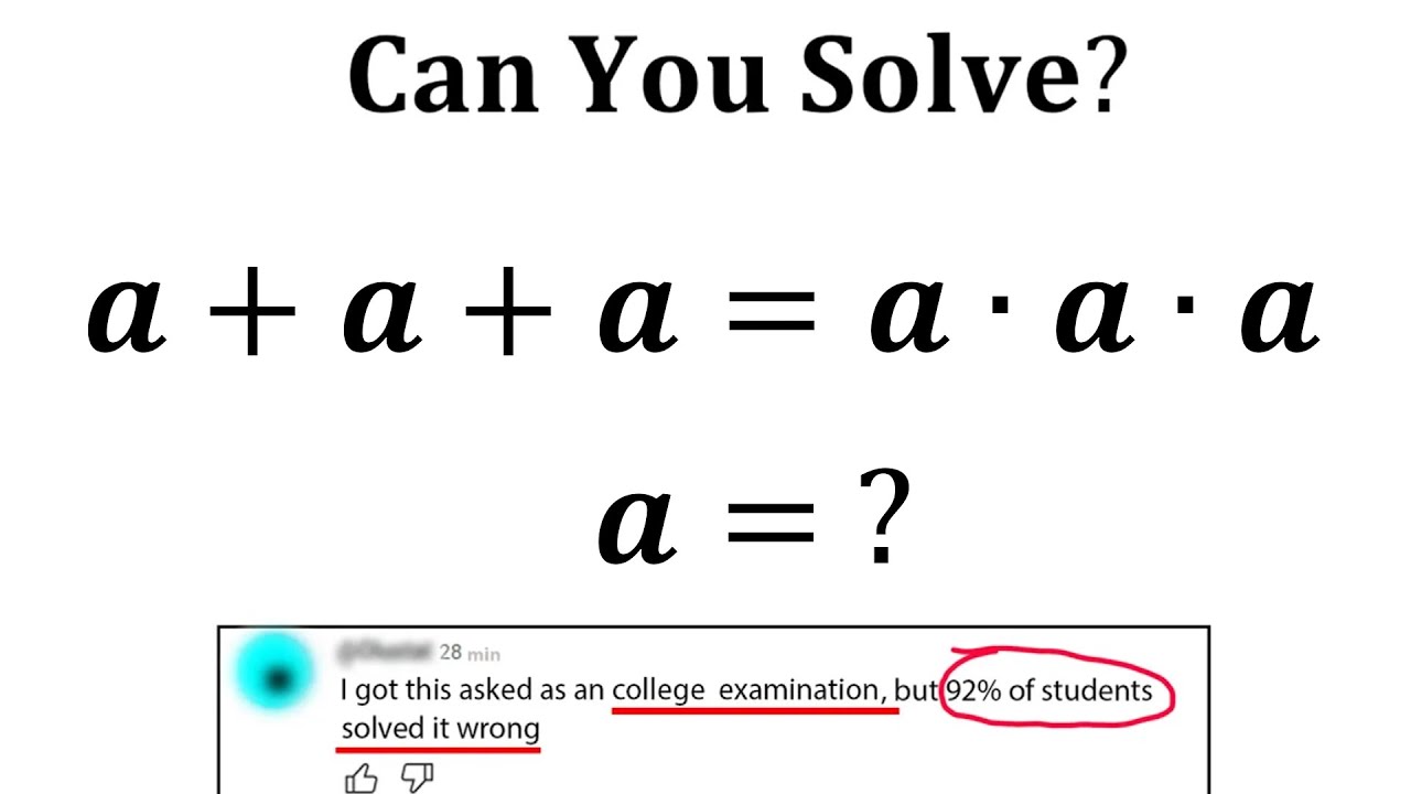 A Nice Math Olympiad Algebra Problem Youtube