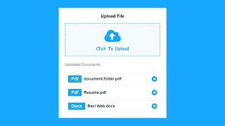 How to Create Custom Multiple File Upload Using HTML CSS & JavaScript || Upload File Client-Side
