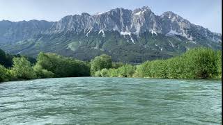 View of Grimming Mountain  from the River Enns