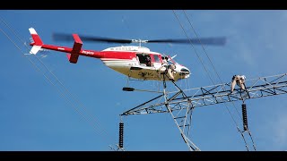 To Fix The Current Line From The Helicopter High Voltage Line Inspection