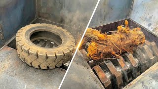 Shredder Vs Giant Tire and Hard Stump! Unstoppable Extreme Shredder