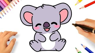 COMMENT DESSINER UN KOALA KAWAII MIGNON FACILEMENT🐨❤️