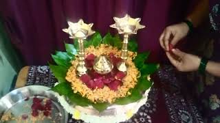 सोपी व सुंदर हळदी कुंकू सजावट/Sankranti/Haldi Kumkum Decoration/Betel Leaf Thali Decoration