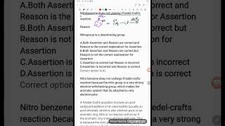 Assertion Nitrobenzene does not undergo Friedel-Craft's reaction.Nitrogroup is a deactivating group.