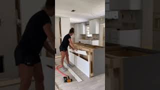 Easy DIY Kitchen Island! How to make your own easy, inexpensive Kitchen Island from cabinets! Tiktok