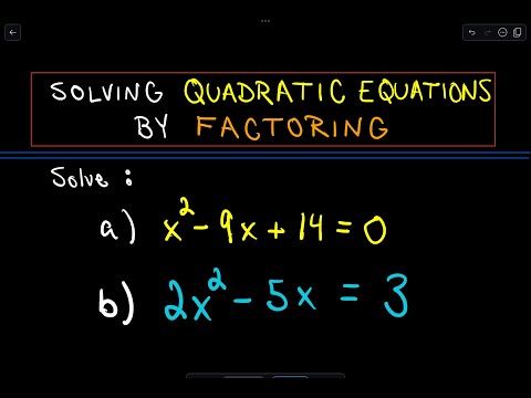 Solving Quadratic Equations by Factoring - Basic Examples Solving Quadratic Equations by Factoring - Basic Examples