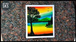 Colour full Scenery Painting #shorts