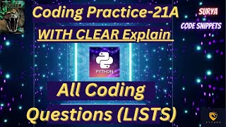 Coding Practice 21A | Lists | CCBP| #python #code|#nxtwave #idp 