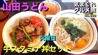 【気まグルメ】山田うどん「牛スタミナ丼セット」牛肉の香りを強く感じる丼 - No.399