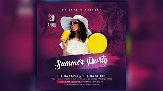 Summer Party Flyer Design 2021 || Free PSD Template Download