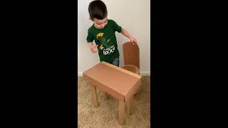 Cardboard desk and chair | handmade furniture #craft
