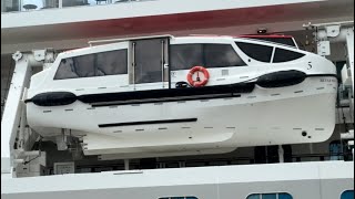 Want to know what the lifeboats are powered in this hybrid powered cruise ship #hybridpower #ship