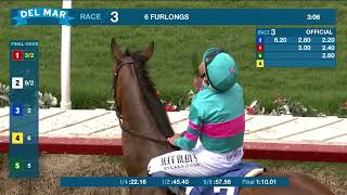 Lady T wins race 3 at Del Mar 7/27/23.