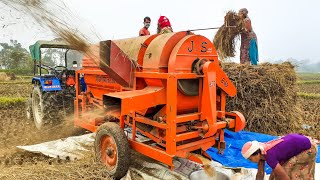 J S jagjit mechanical thresher with sonalika DI 745 tractor