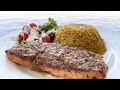 سمك السلمون مع صوص الليمون والزبدة       Salmon with lemon butter sauce