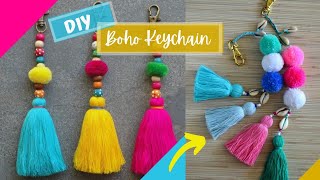 Make Pom Pom Keychains | How to make Pom Pom and Tassel bag charm very easily