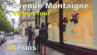 Paris walking tour -Avenue Montaigne,  Avenue des Champs-Élysées,  Rue La Boétie [UHD]