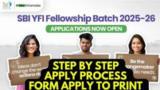 Free SBI Internship Program for all Fresher | SBI Youth for India form apply process step by step