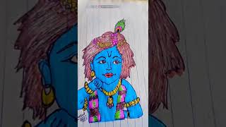 Lord Krishna Drawing | Janmashtami 2022 Painting |Sharaddrawingsart