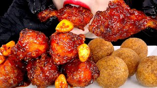 ASMR MUKBANG | BHC 쏘마치치킨 치즈볼 먹방 SPICY FRIED CHICKEN CHEESE BALLS EATING SOUNDS