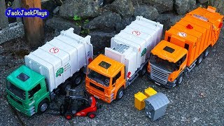 Garbage Truck Toys in Action! Trash Vehicles and Recycling Trucks for Kids | JackJackPlays