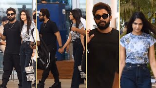 Icon Star Allu Arjun With Wife Sneha Reddy Spotted @ Mumbai Airport | Manastars