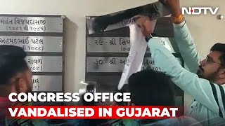 On Camera, Congress Office In Ahmedabad Vandalised By Its Workers