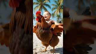 Cute Baby \u0026 Chicken Love ❤️ #fyp #usa #cute #animal #baby #adorable