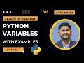 3. Python Variables | Tutorial for Beginners | Amit Thinks