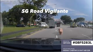 1nov2022 Bukit Batok Road #GBF5283L nissan cabstar Conveying load not properly secured