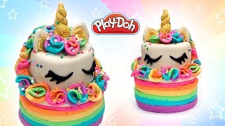 Play Doh Rainbow Unicorn Cake. Play Doh for Kids and Beginners. DIY Toy Food for Dolls