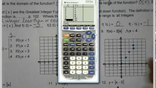Honors Alg 2 Unit 1 2.6 Step Functions