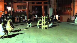 2015長崎くんち　西古川町　本踊り（三番叟）「口上・甚句・弓取り式・櫓太鼓」2本目　八坂神社　場所踏み　20150912 201814