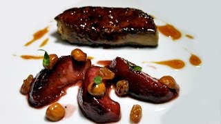 2 Michelin starred chef Olivier Limousin's Foie Gras with Peaches and Hazelnuts