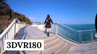 深圳新地铁直达大梅沙 JK少女打卡海滨栈道沉浸式体验  3DVR180 CICI