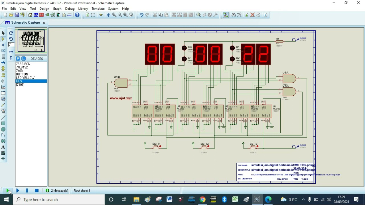 Rangkaian Jam Digital Youtube
