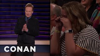 Conan Makes A Woman In The Audience Cry | CONAN on TBS